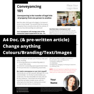 Conveyancing 101 – Print version & Text to copy & use