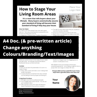 How to stage your Living Room Areas – A4 Template