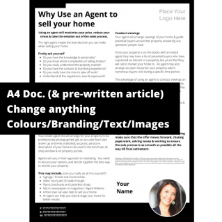 Why Use an Agent to sell your home – Print version & Text to copy & use