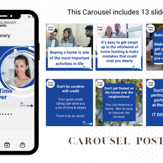 Carousel Template – Top First Time Home Buyer Mistakes (13 Slides)